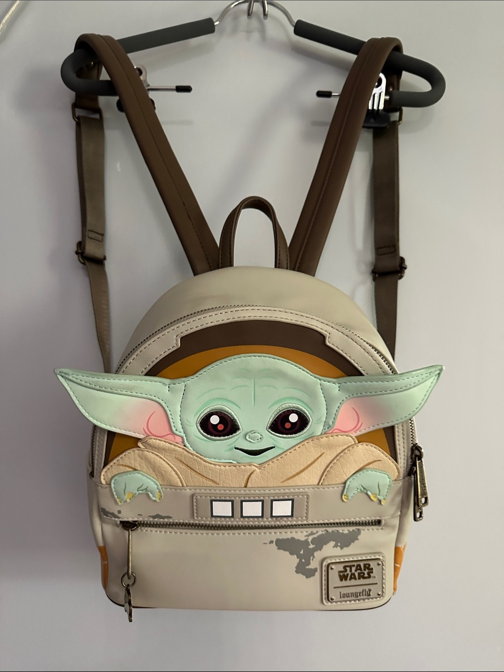 Loungefly Star Wars Grogu Kids Backpack - Cream, Brown & Mint